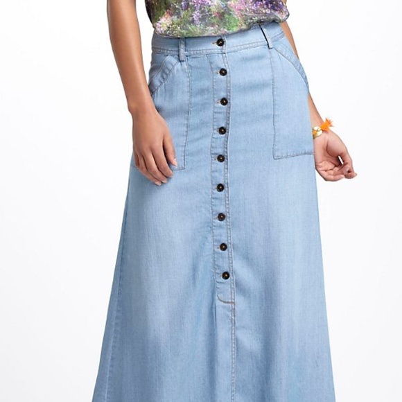 Anthropologie Dresses & Skirts - Anthropologie Holding Horses Denim Chambray Maxi 4